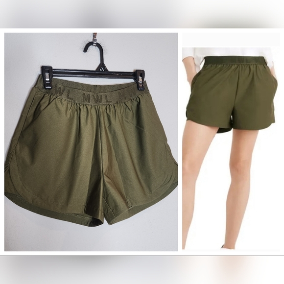 Madewell MWL Allways Pull-On Shorts. Green.  Size small. - Picture 1 of 12